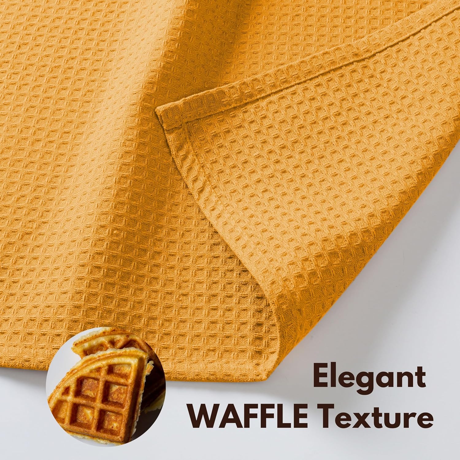 Native Fab Cotton Kitchen Towel with Hanging Loop 16x26 inches, 6-Pack, Waffle Weave Kitchen Towels