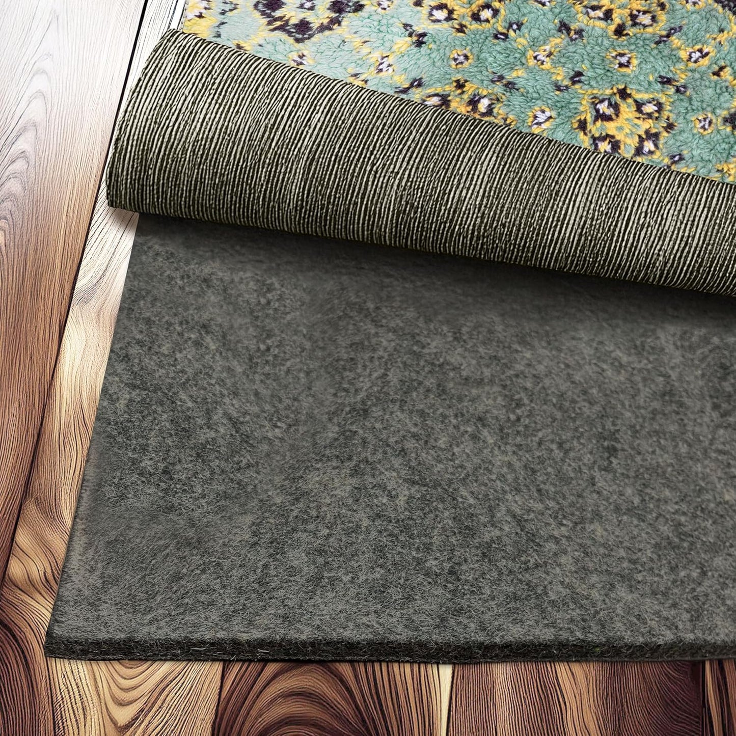 Nevlers 4'x6' Felt TPO Non Slip Rug Pad | 1/4" Thick Anti Slip Rug Grips | Carpet Pads Non Slip