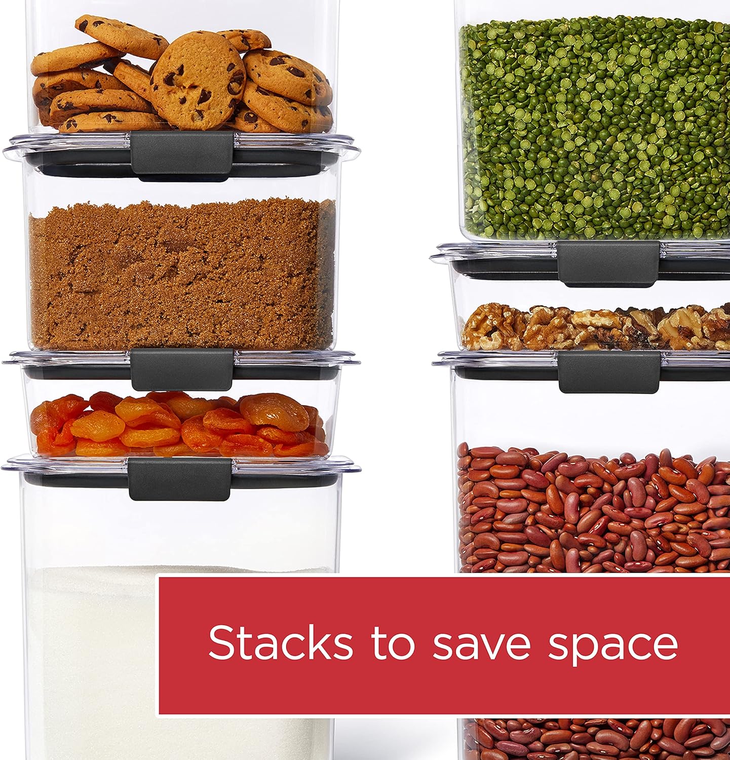 Rubbermaid Brilliance Pantry Airtight Food Storage Container, BPA-Free 7.8 Cup, Ideal for Brown
