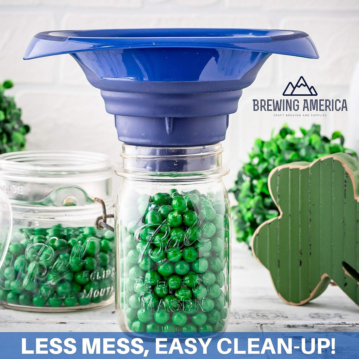 Kitchen Canning Funnel – Collapsible Silicone Food Funnel for Wide Mouth and Regular Mason Jars