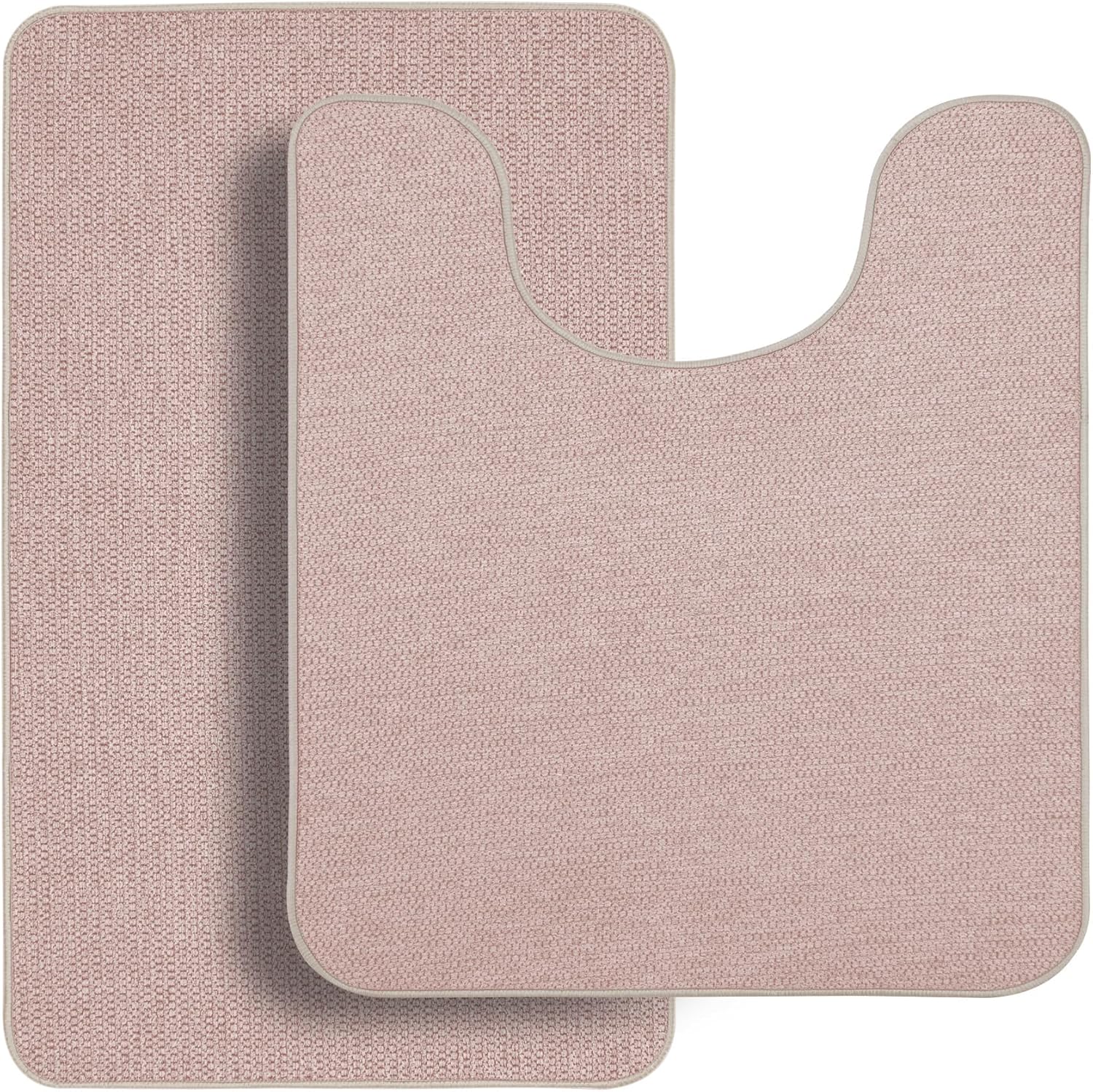 Bathroom Rugs Set 2 Pieces,Thin Bathroom Mats,Toilet Rugs,Quick Dry,Non-Slip,Machine Washable,Low