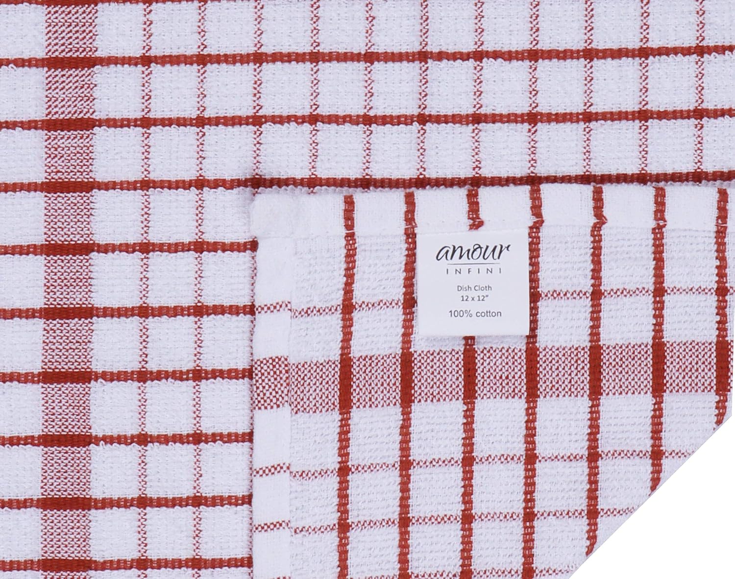 AMOUR INFINI Kitchen Dish Cloths Set of 8 - Ultra Soft, Highly Absorbent, Quick-Drying Terry Cotton