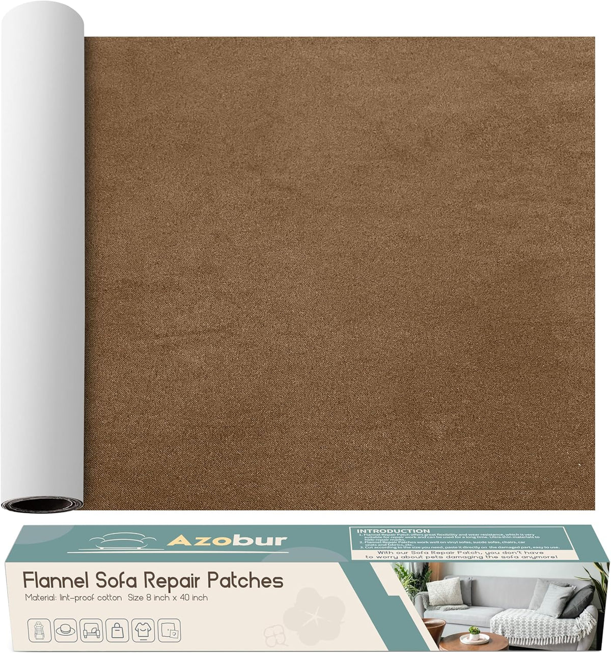 Azobur Sofa Repair Patch - Oversized Microfiber Patch, Self Adhesive Fabric, Super Cost-Effective