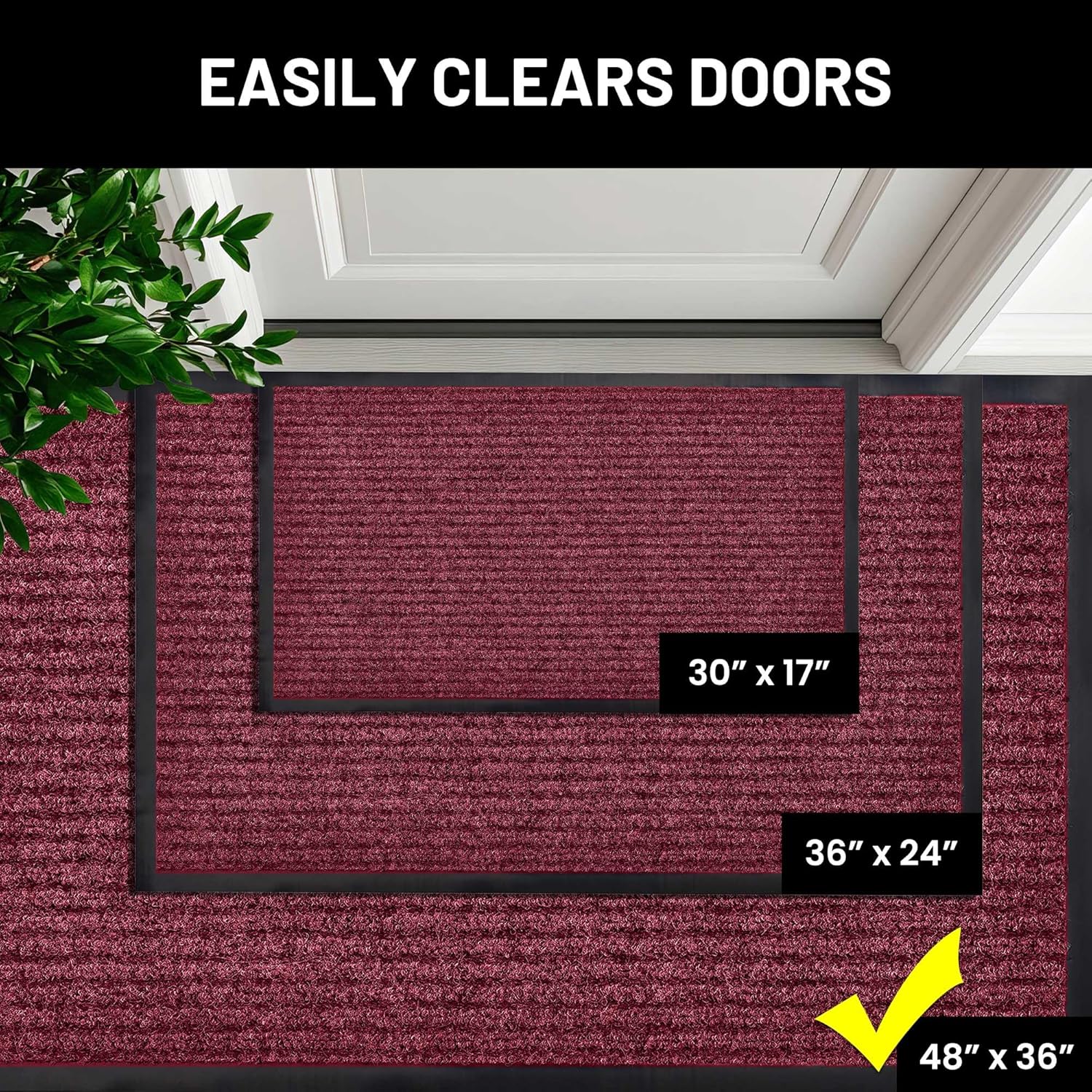 Sierra Concepts Front Door Mat X-Large Welcome Floor Mats - Entryway Indoor Outdoor Entrance