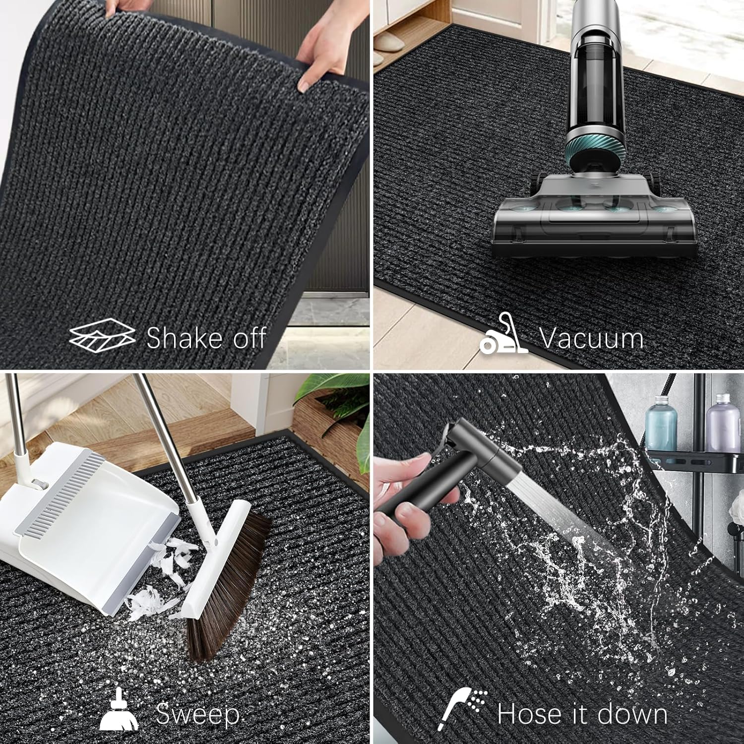 Vicwe Indoor Outdoor Door Mat, 3'x4' Heavy Duty Front Door Mat, Non-Slip Washable Doormats Entrance