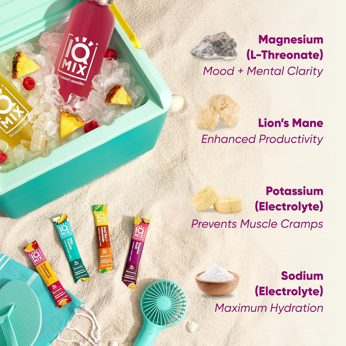 IQMIX Hydration Electrolyte Powder – 4-in-1 Formula for Hydration, Mental Clarity, Mood and