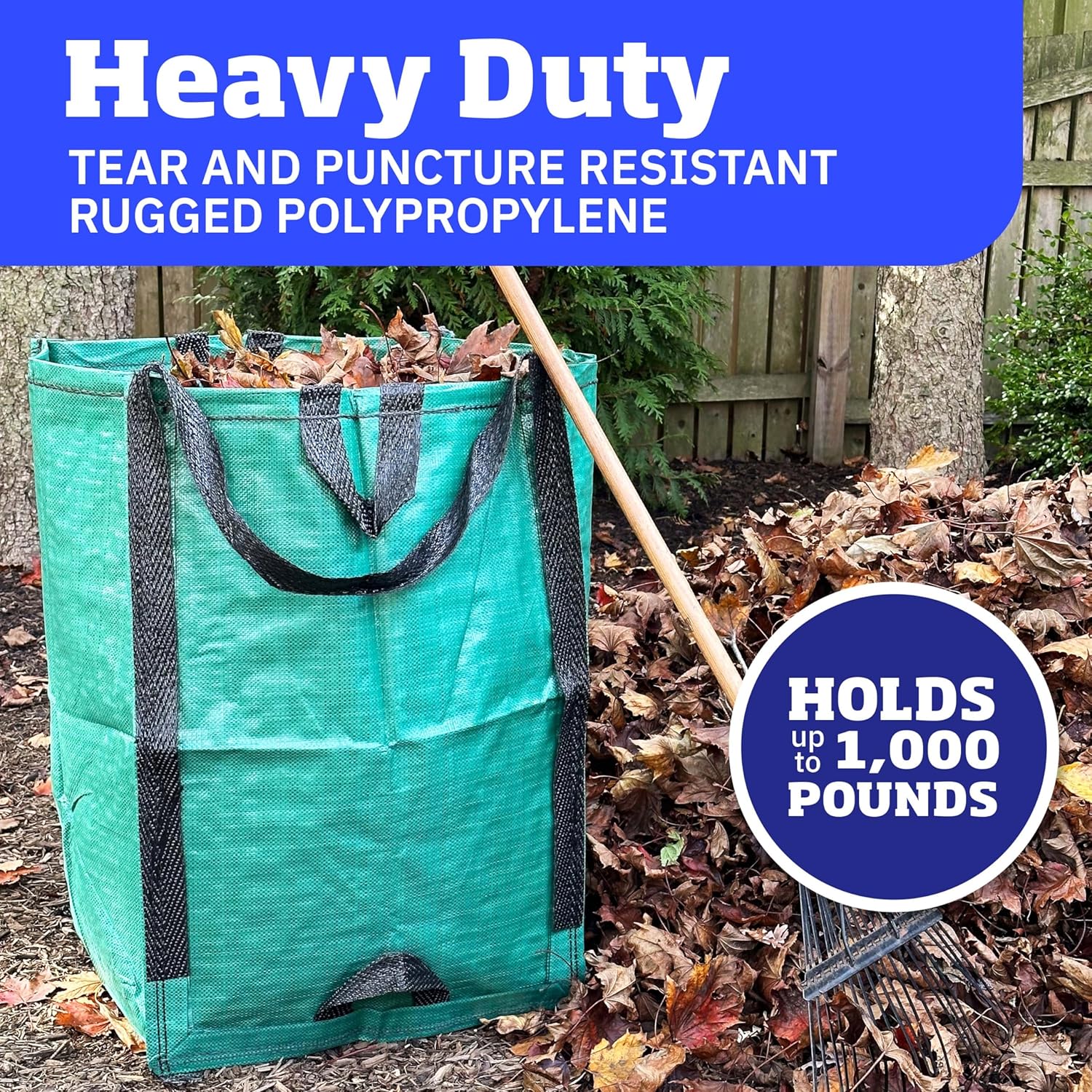 DURASACK Heavy Duty Home and Yard Bags 48-Gallon Reusable Self-Standing Lawn and Leaf Bags Garbage