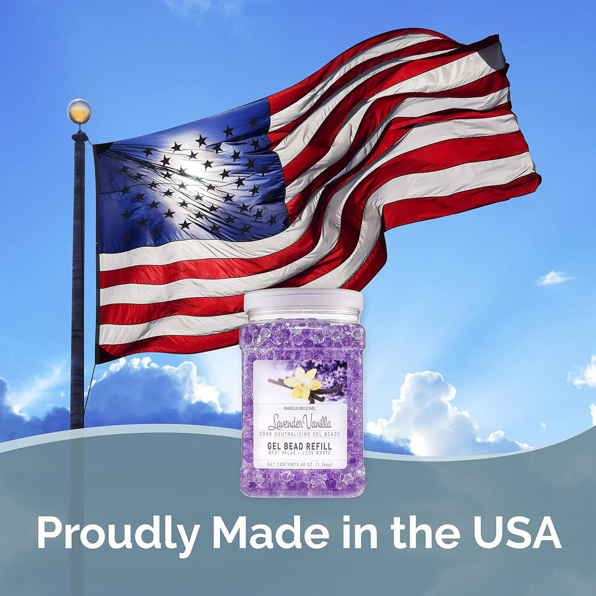 SMELLS BEGONE Odor Eliminator Gel Bead Value Pack - 72 oz - Air Freshener - Eliminates Odors in