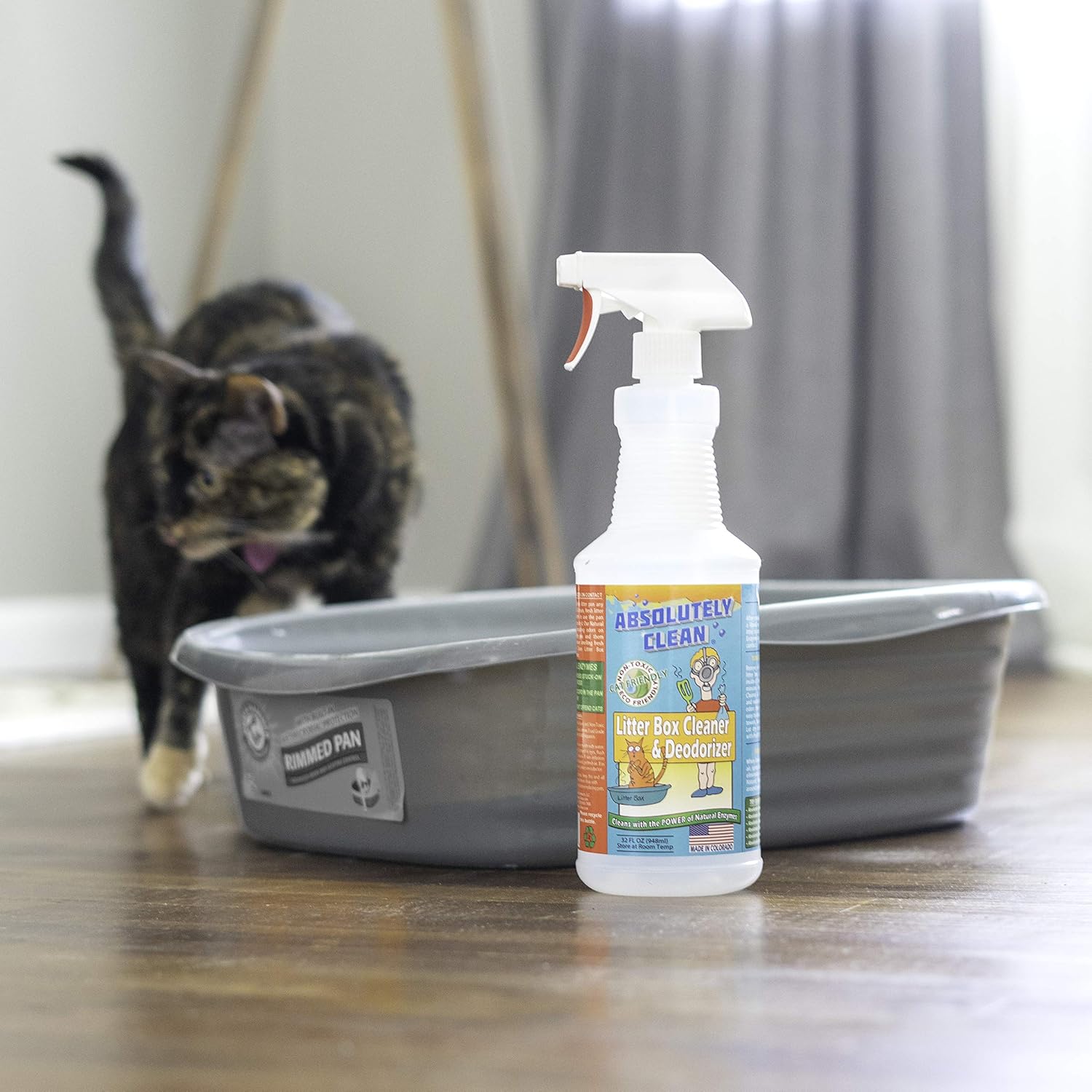 Absolutely Clean Litter Box Cleaner and Deodorizer, Eliminate Odors Quickly, Neutralizes Urine and