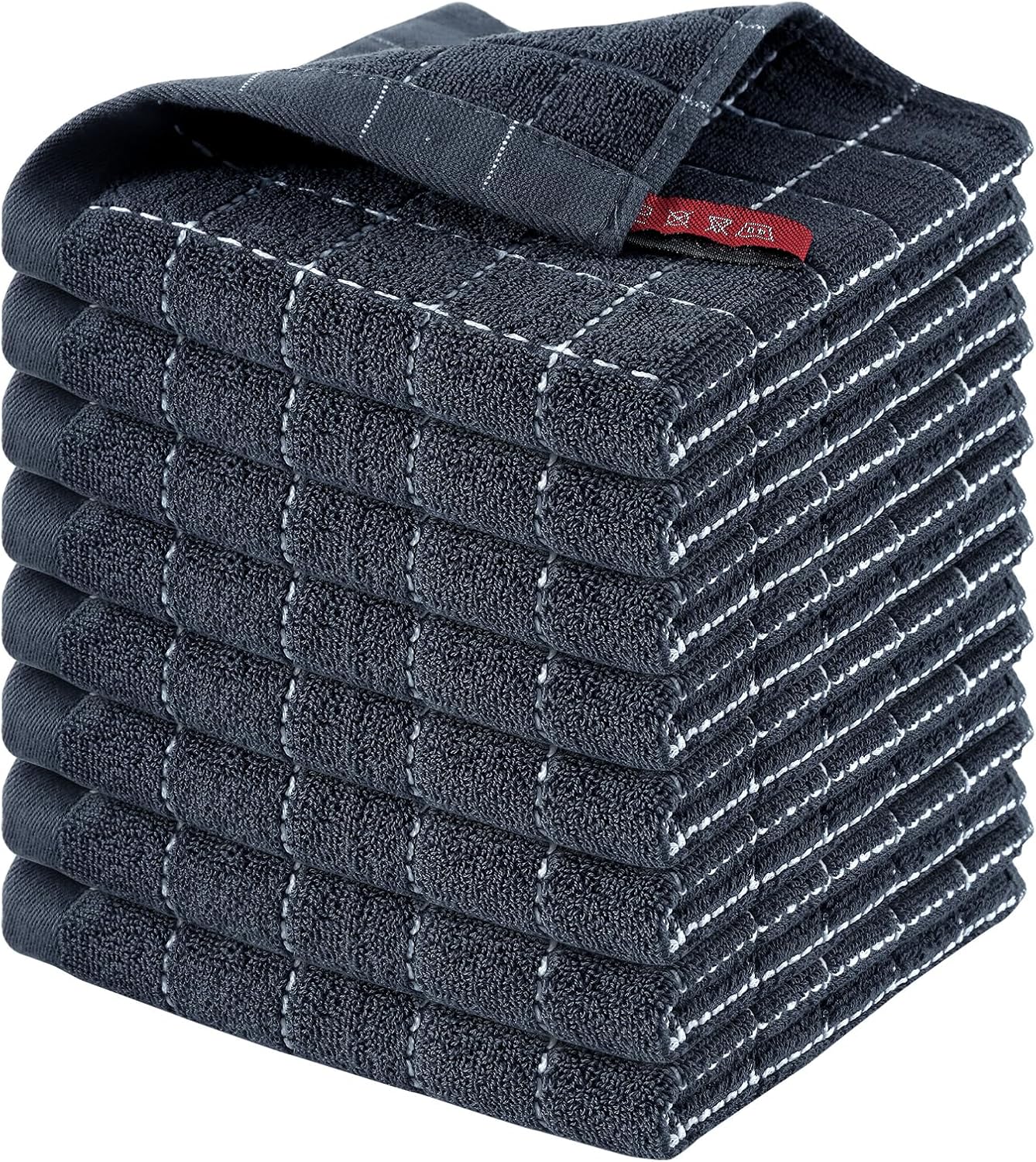 Homaxy 100% Cotton Terry Kitchen Dish Cloths, Ultra Soft and Absorbent Dish Towels for Kitchen