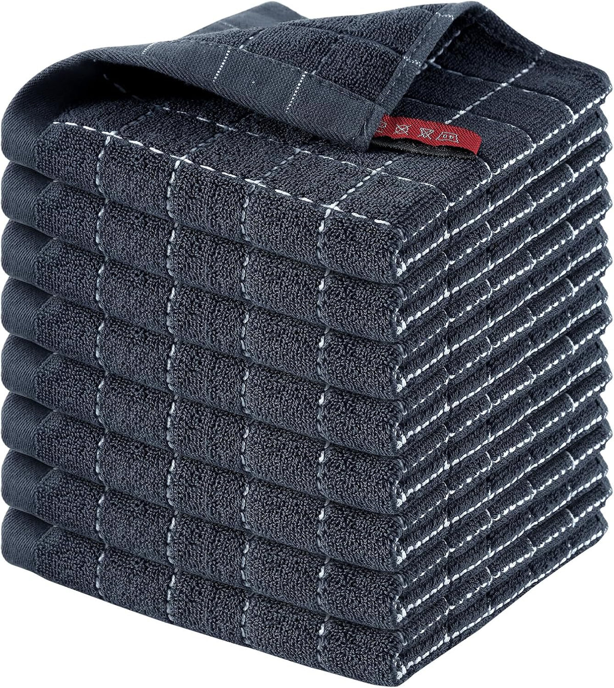 Homaxy 100% Cotton Terry Kitchen Dish Cloths, Ultra Soft and Absorbent Dish Towels for Kitchen