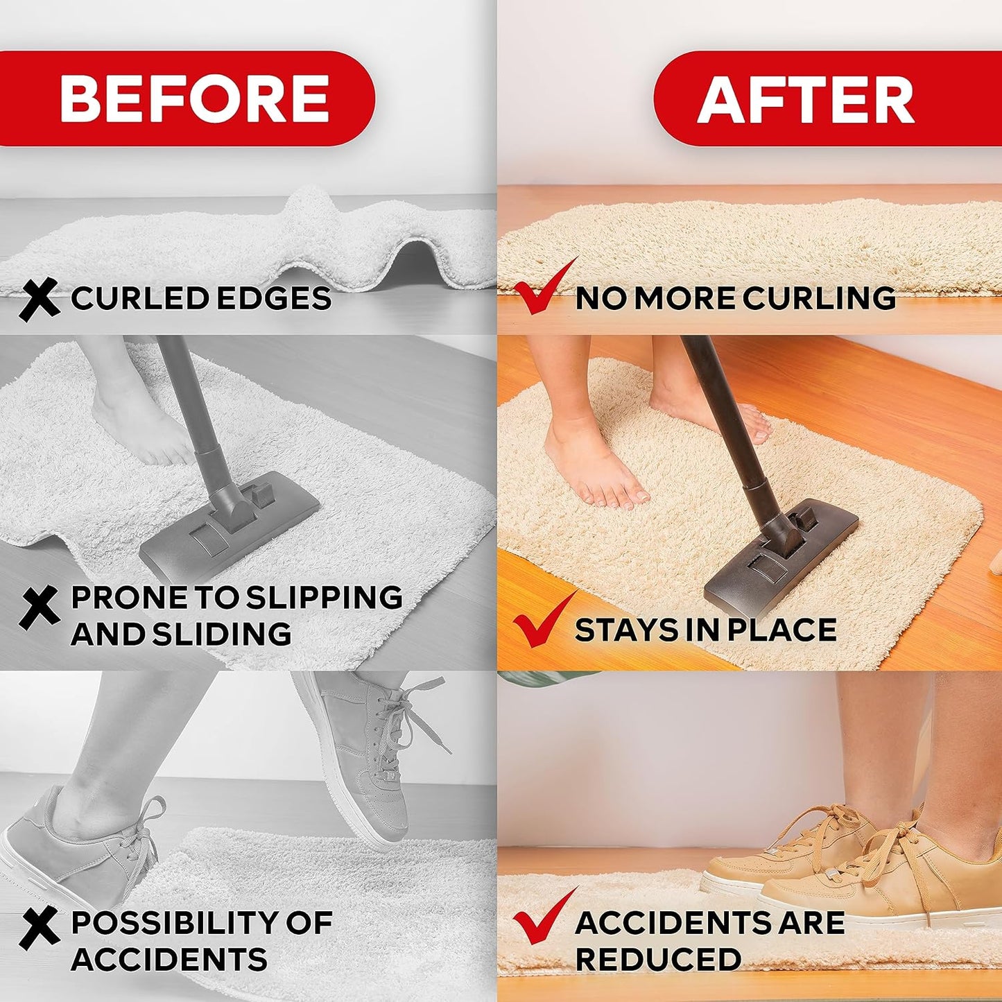 XFasten Double Sided Carpet Tape for Area Rugs, 3 Inch x 20 Yards – Heavy Duty Anti Slip Rug Grip