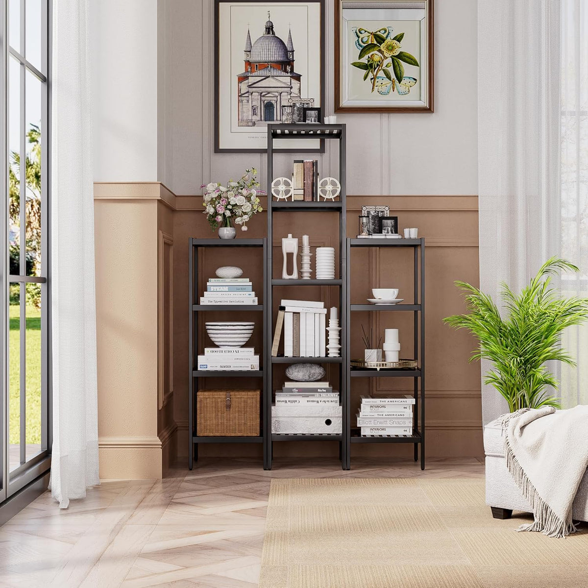SMIBUY Bathroom Storage Shelf, 4-Tier Bamboo Rack Organizer, Multifunctional Shelving Unit for