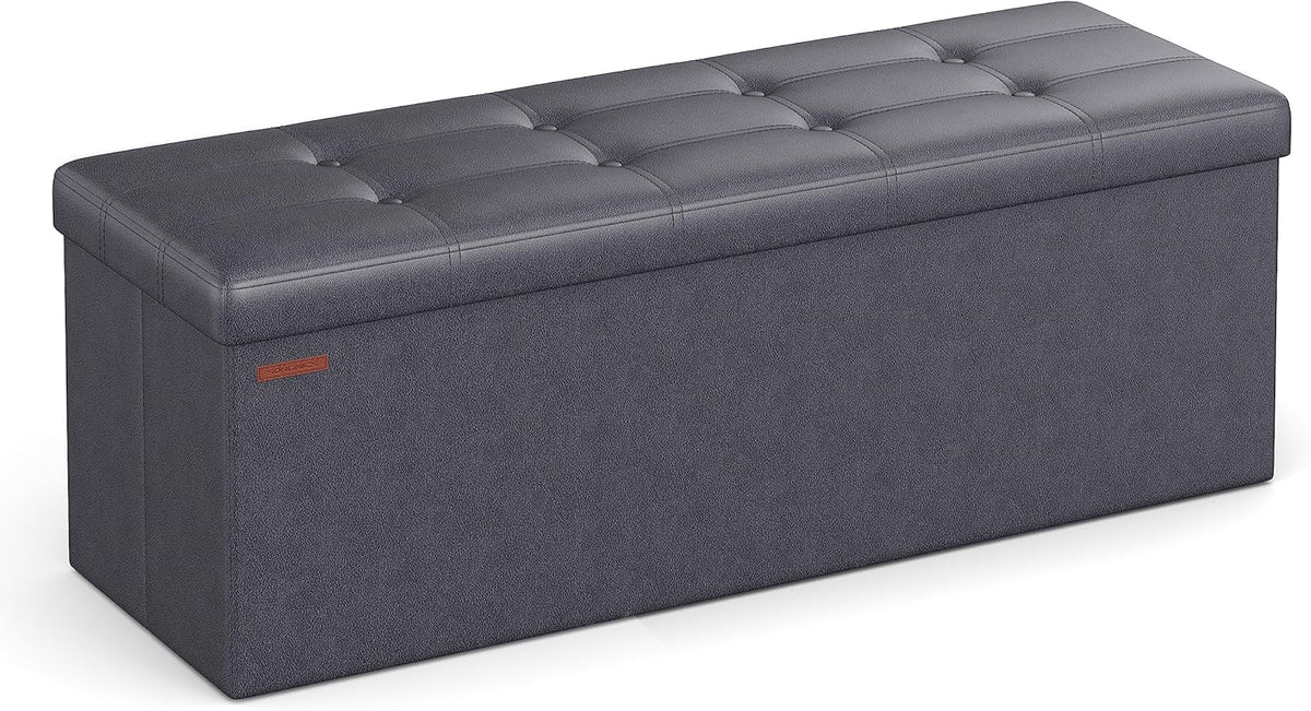 SONGMICS Mazie Collection - 43 Inches Folding Storage Ottoman Bench, Ottoman with Storage, Foot
