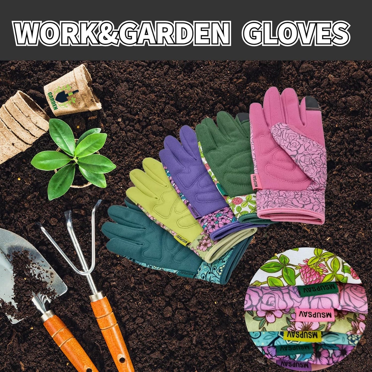 Thorn Proof&Puncture Resistant Gardening Gloves with Grip,Garden Gloves for Women, Leather Work