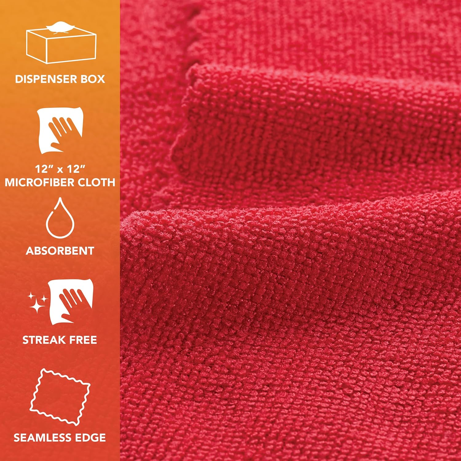 Arkwright Smart Rags in Box - (Pack of 50) Lint Free Microfiber Cleaning Cloth, Scratch &
