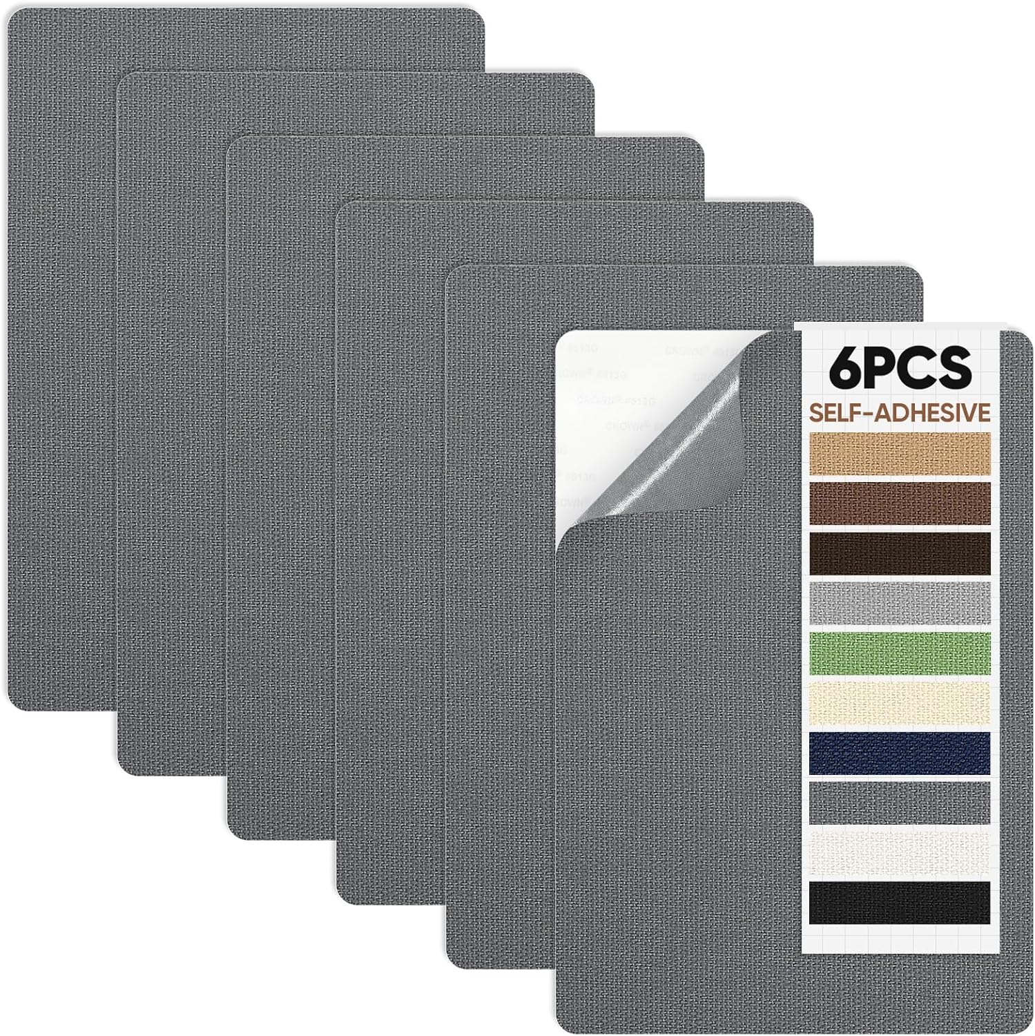 Canvas Patch 5.5 x 8 Inches 6Pcs Self-Adhesive Waterproof Canvas Patch Kit for Repairing