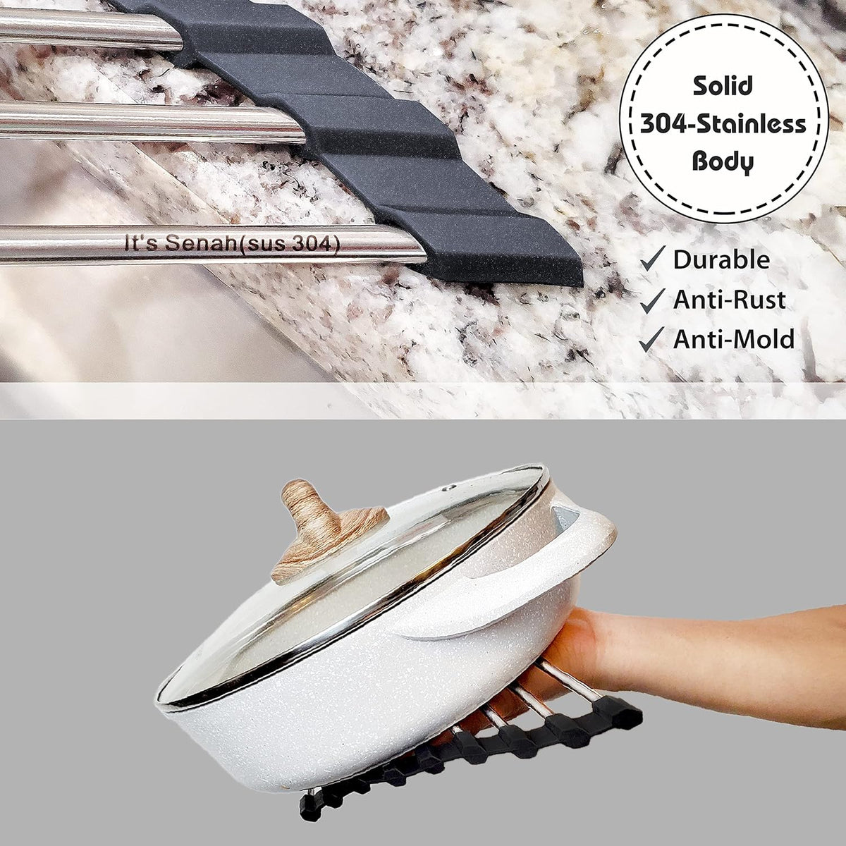Roll Up Sponge Holder for Counter, Sink Organizer for Kitchen, Bathroom, Laundry Room