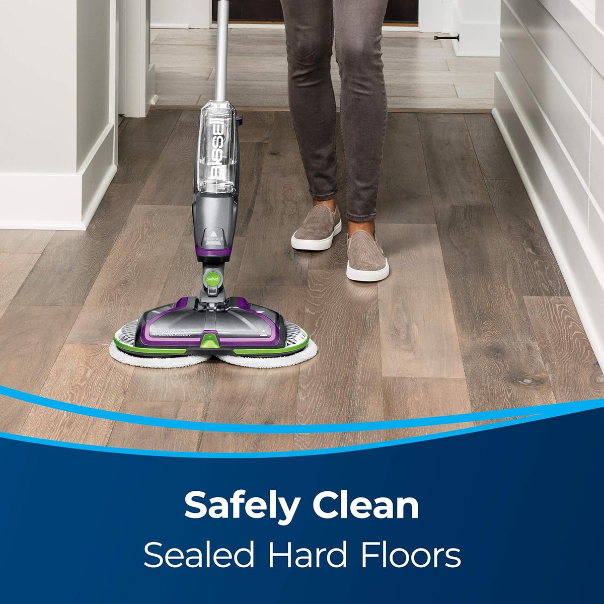 BISSELL® Spinwave Cordless Pet Hard Floor Spin Mop Cleaner 18V with washable mop pads for sealed