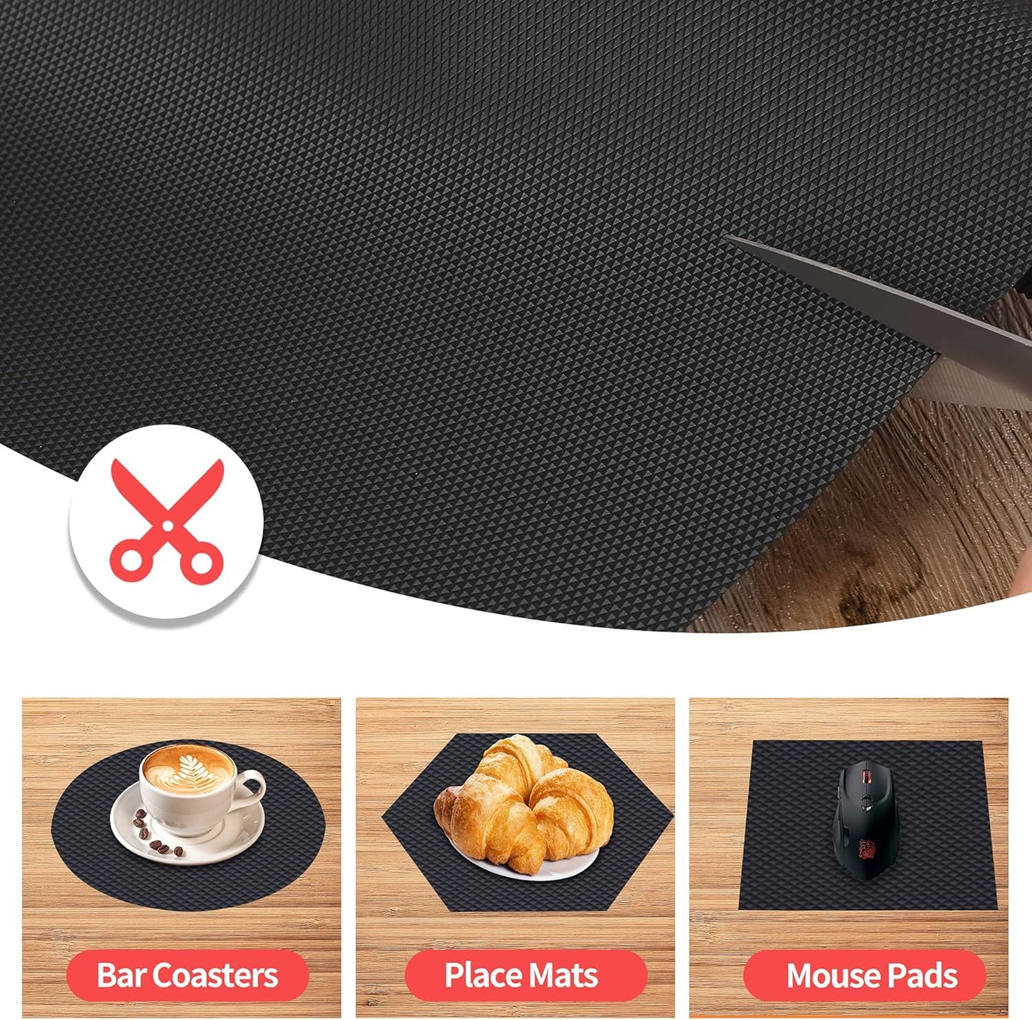 Kitchen Shelf Liner Drawer Liners, Non-Adhesive Refrigerator Liners Waterproof Fridge Mats with