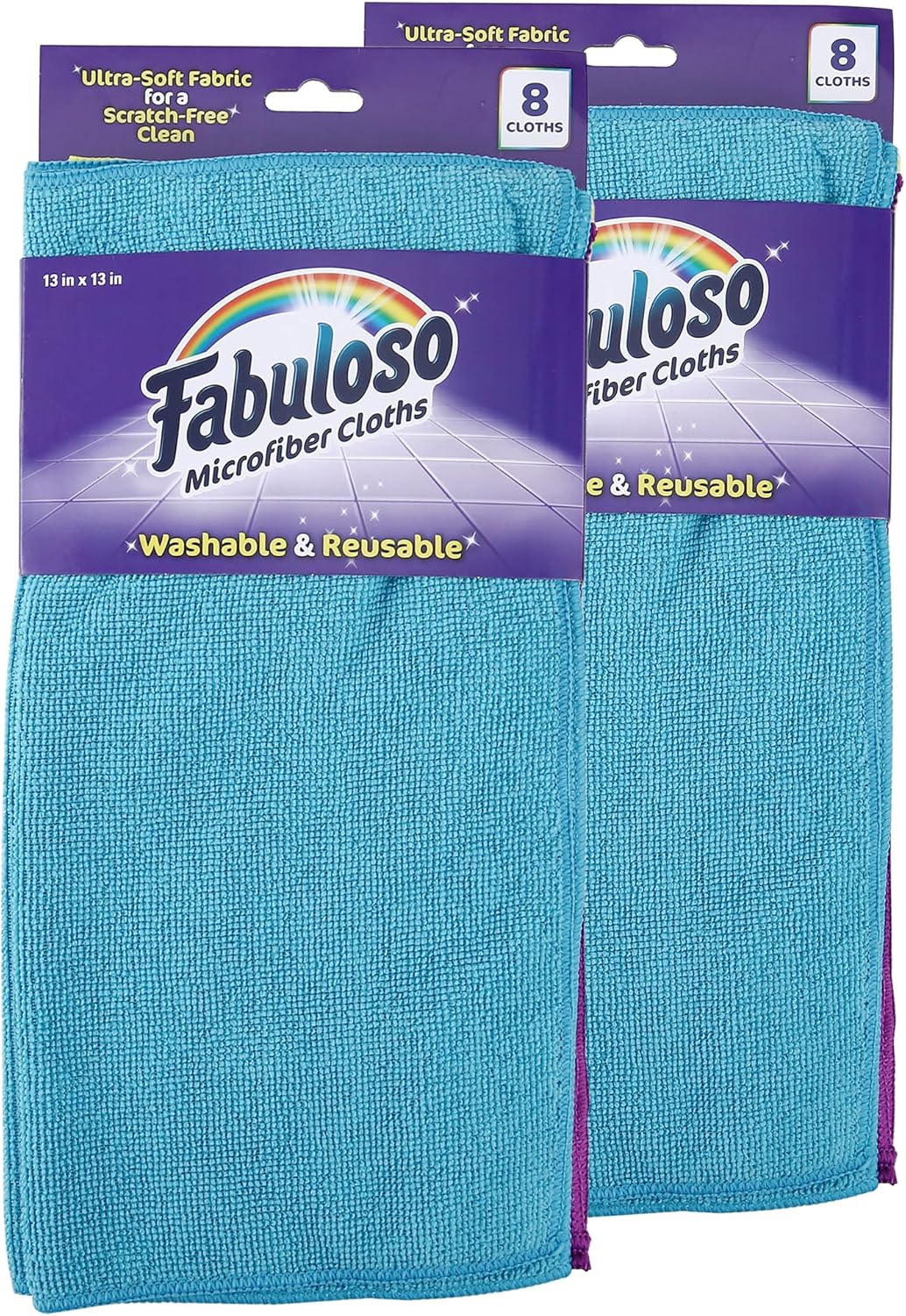 Fabuloso Microfiber Cleaning Cloths, Rainbow - Lint-Free, Scratch-Free Cleaning Cloths for Surfaces