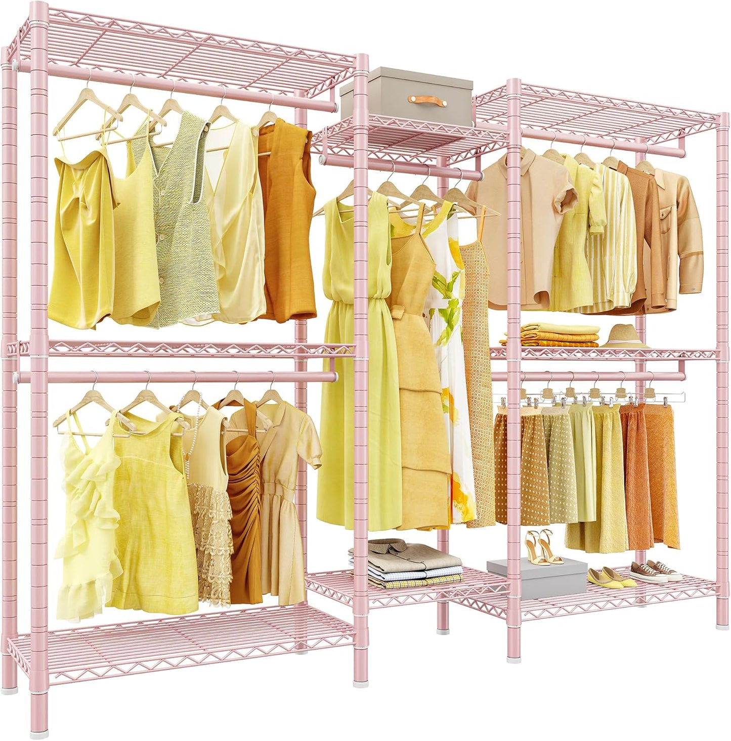 Raybee Clothes Rack,Clothing Racks for Hanging Clothes Heavy Duty,Adjustable Garment Rack with