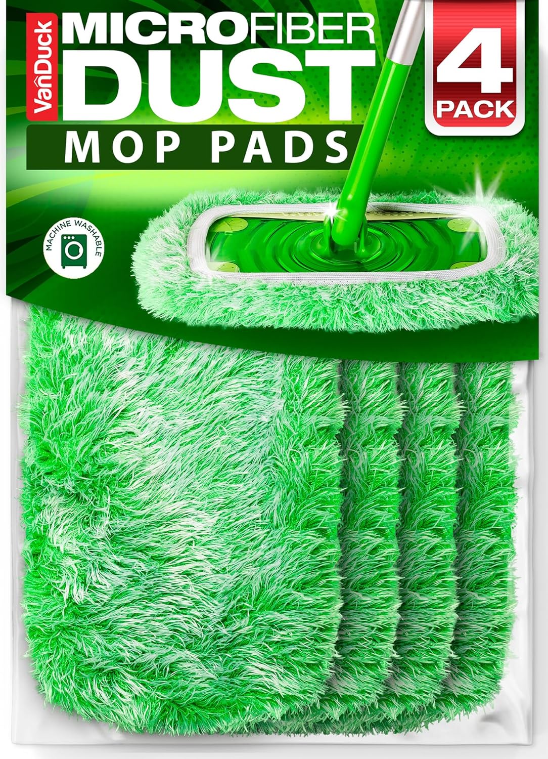 VanDuck Floor Duster Refill Compatible with Swiffer Sweeper Mop (4 Pack) - Microfiber Pet Heavy