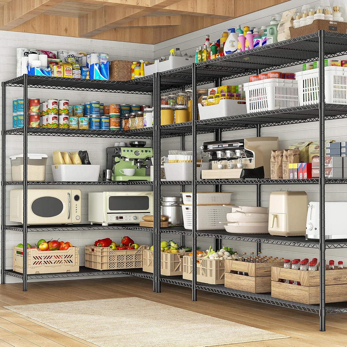 52.36" W Storage Shelves Metal Shelving Unit Load 1400LBS 5 Tier Wire Rack for Storage Adjustable