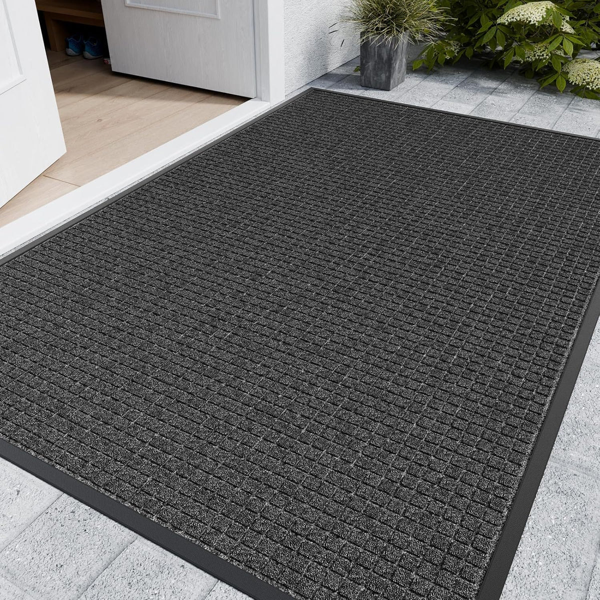 Indoor Outdoor Front Door Mats, 72" x 48" Rubber Backing Non Slip Durable Welcome Floor Mats for