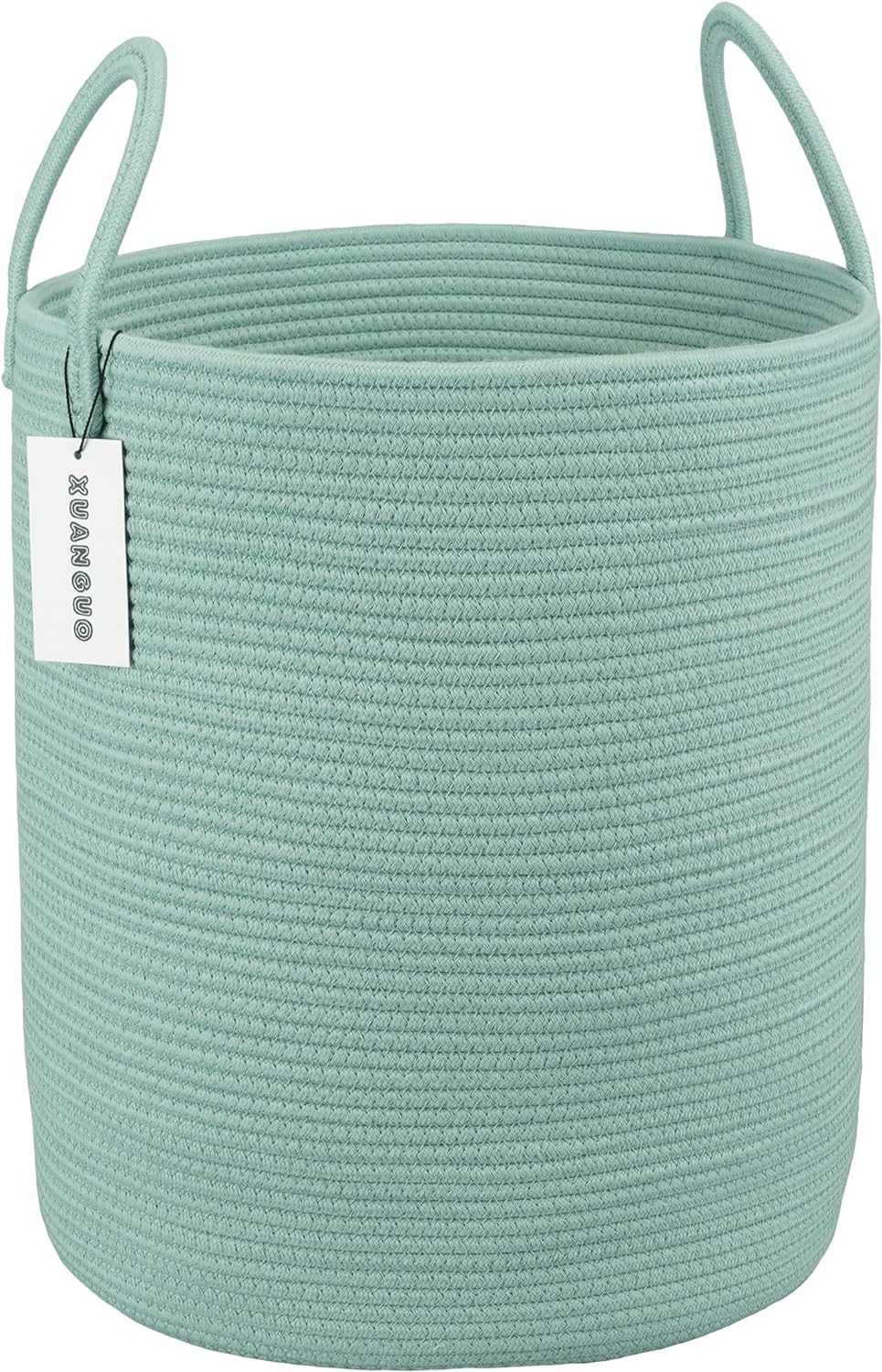 Cotton Rope Laundry Basket Hamper for Clothes Woven Storage Basket for Living Room Bedroom Boho