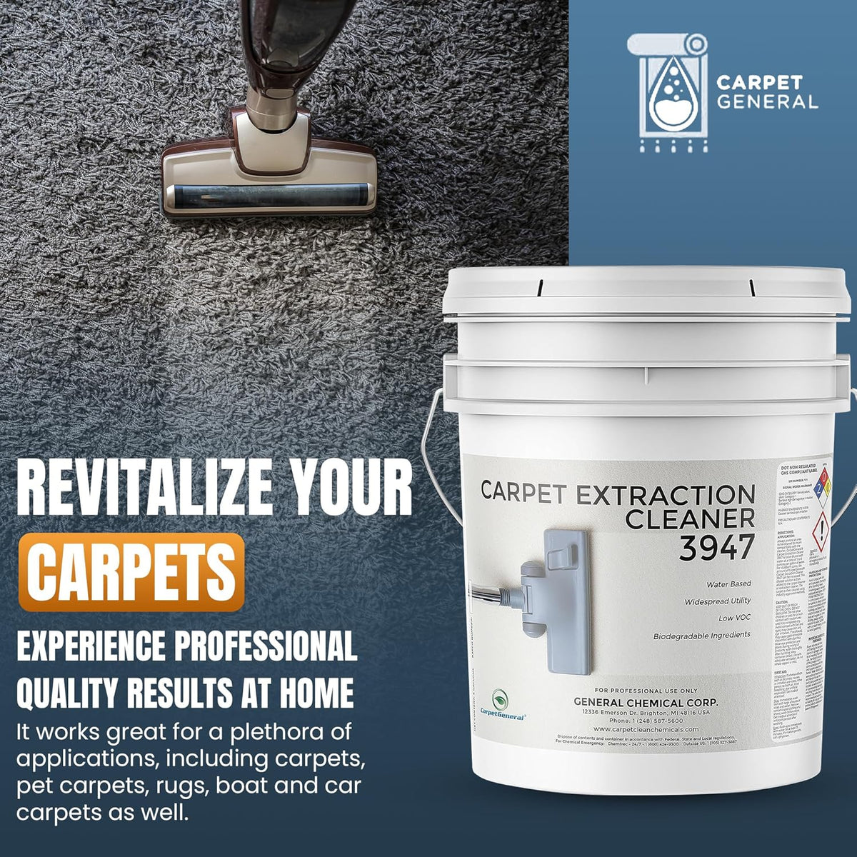 Carpet Extraction Cleaner - Water-Based Professional Deep Clean Carpet Cleaner Solution for Machine