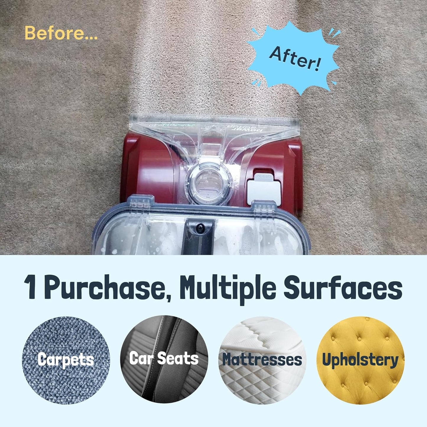 Sunny & Honey Carpet Cleaner Solution - 128 Fl Oz, Fresh Summer Scent - Deep Stain Remover &