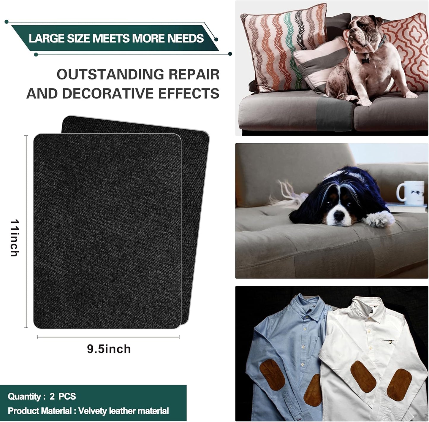 Azobur Couch Patch Repair Fabric,Microfiber Fabric, Self-Adhesive, for Sofa Repair and Upholstery