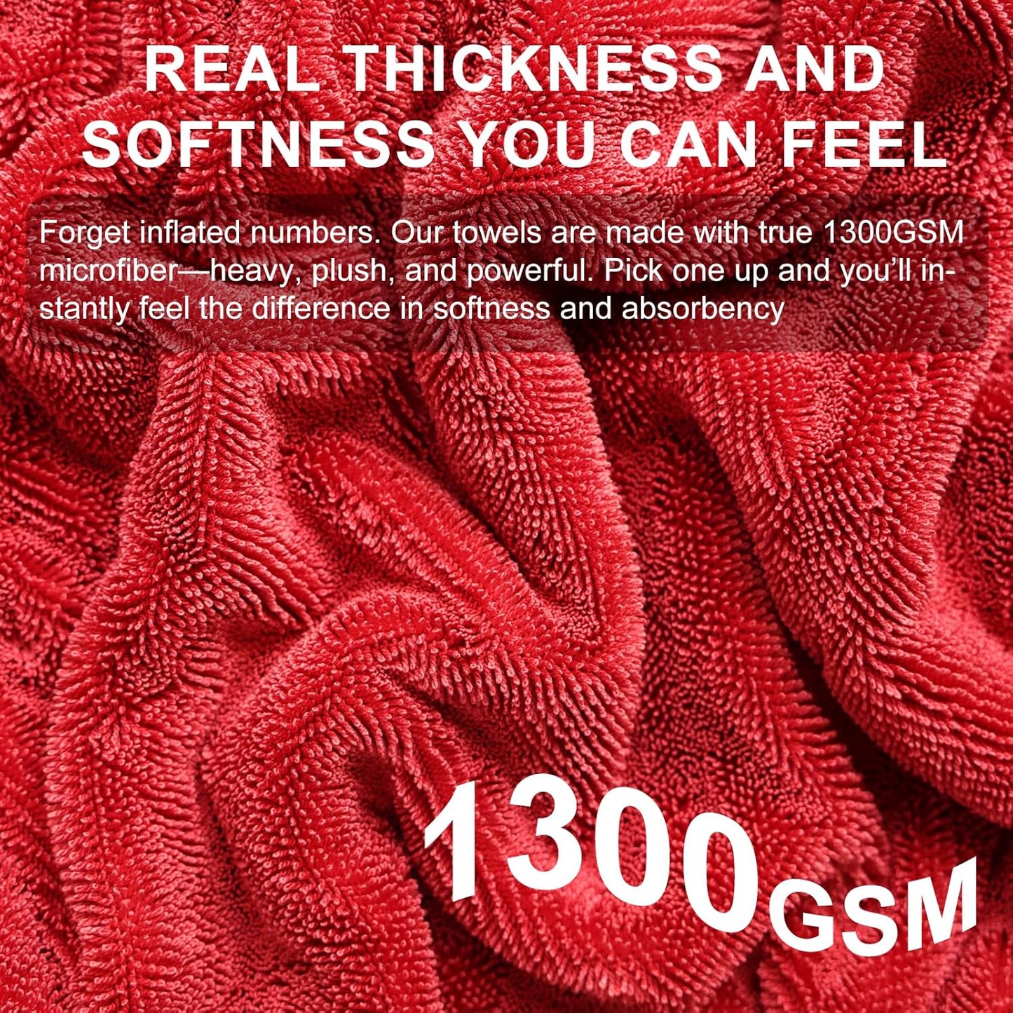 2 Pack XL Car Drying Towel – 1300GSM Ultra Absorbent Microfiber, 24"x36" Large Size, Twisted Loop