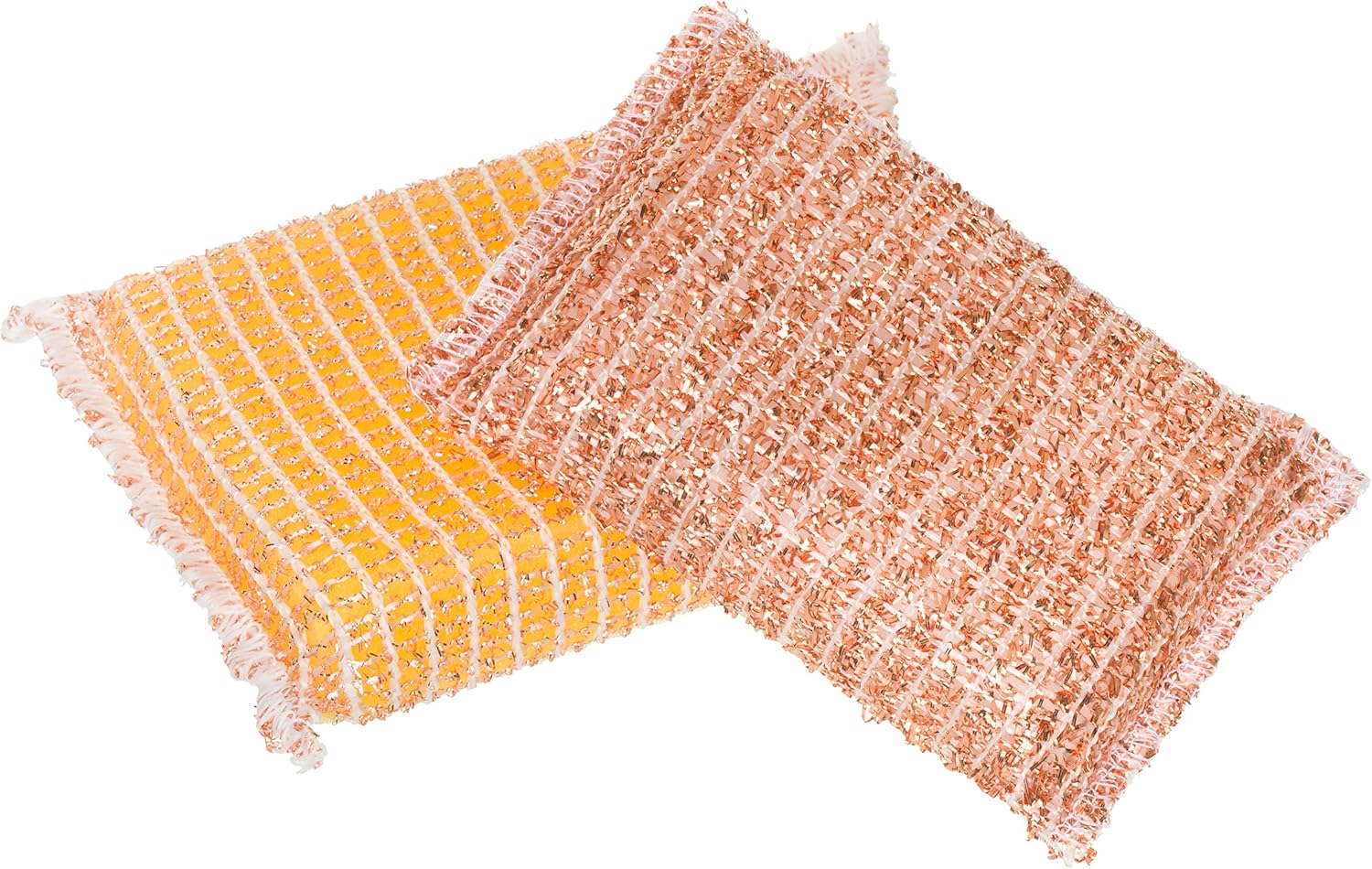 REDECKER Kitchen Woven Copper Sponge, 2-Piece - Abrasive Scrubber, Cleans Stainless Steel