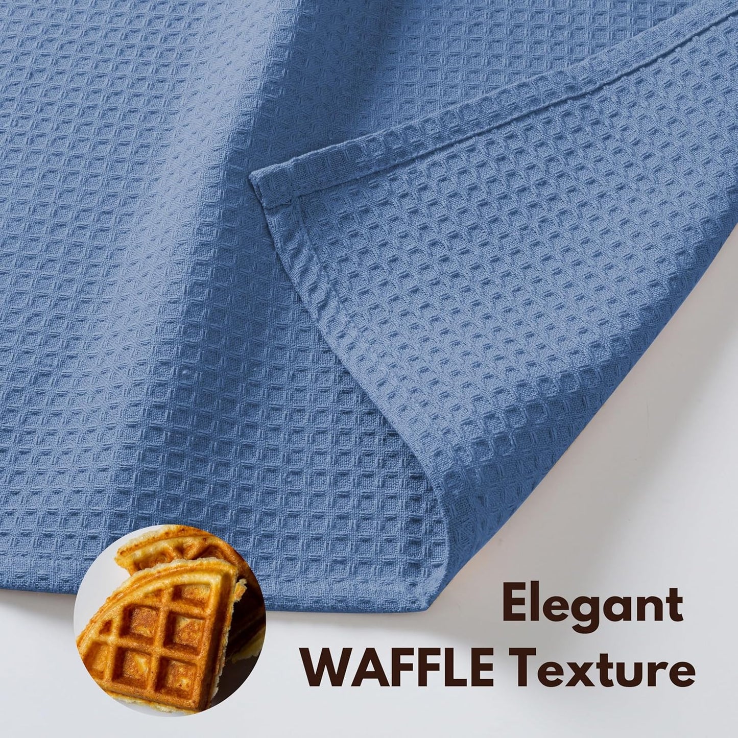 Native Fab Cotton Kitchen Towel with Hanging Loop 16x26 inches, 4-Pack, Waffle Weave Kitchen Towels