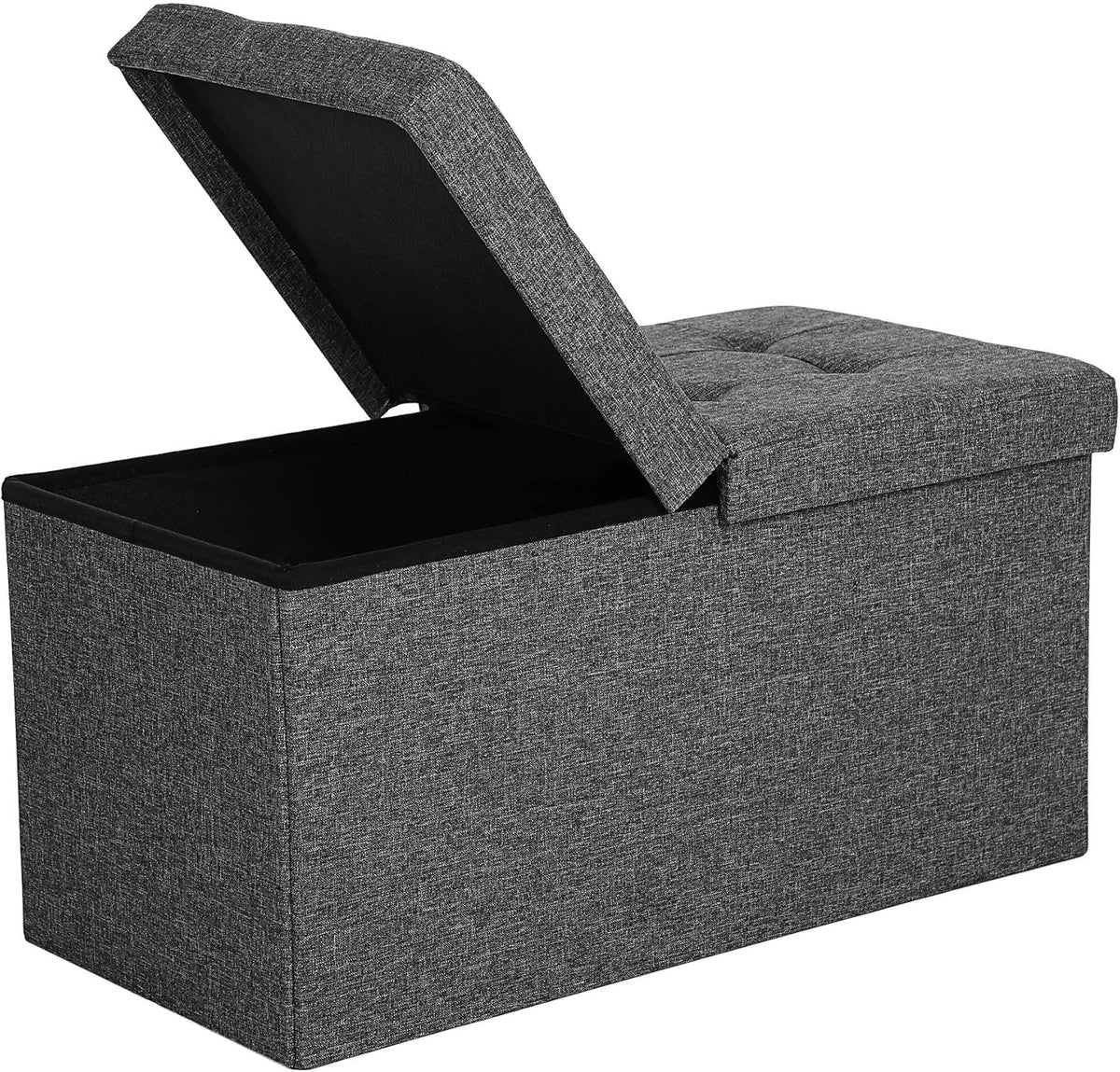 SONGMICS MAZIE Collection - 30 Inches Storage Ottoman, Foldable Storage Bench with Flipping Lid