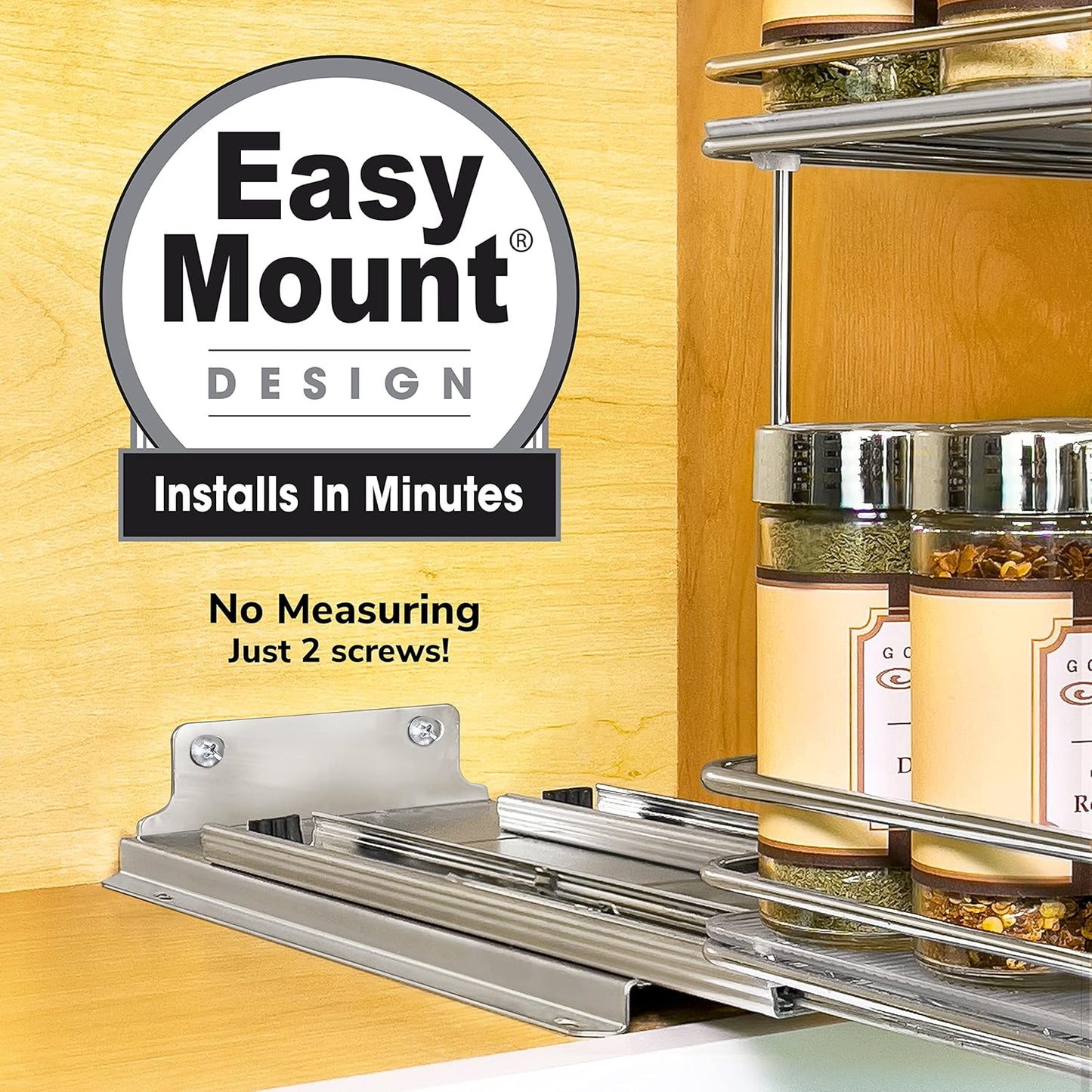 LYNK PROFESSIONAL® Pull Out Spice Rack Organizer for Inside Kitchen Cabinets - 6-1/4 inch Wide