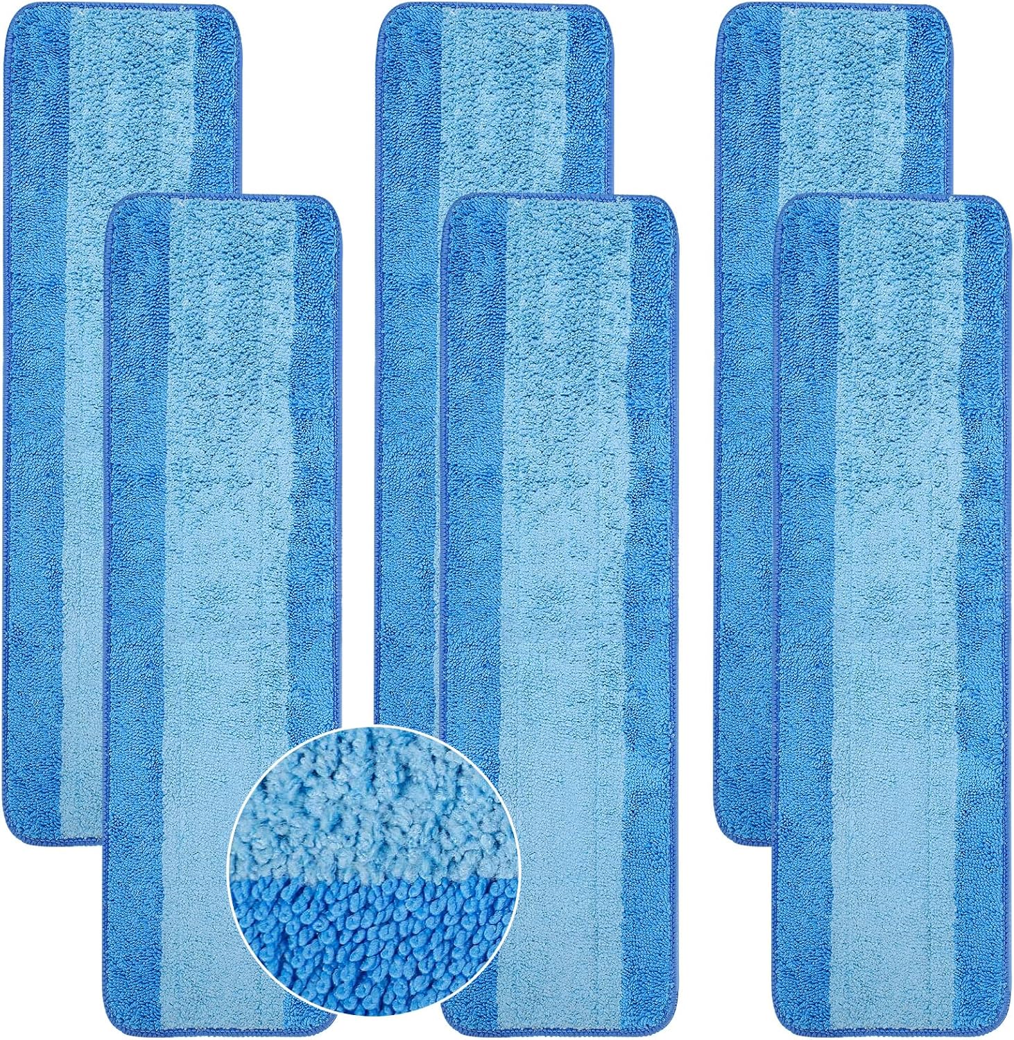6 Pack Microfiber Cleaning Pads are Compatible with Bona Mop,18 Inch Replaceable Mop Pad