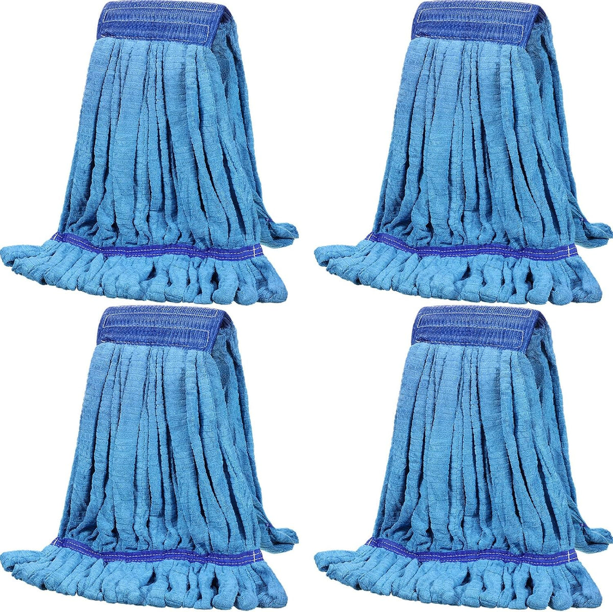 Lallisa 4 Pcs Commercial Mop Head Replacement Tube Microfiber Industrial Looped End Mop Heads