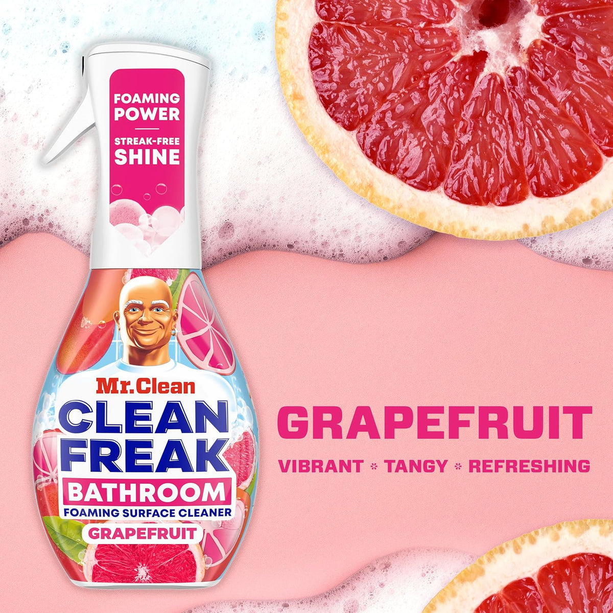 Mr. Clean Clean Freak Foaming Bathroom Surface Cleaner Multi-Surface Spray Starter Kit and Refill