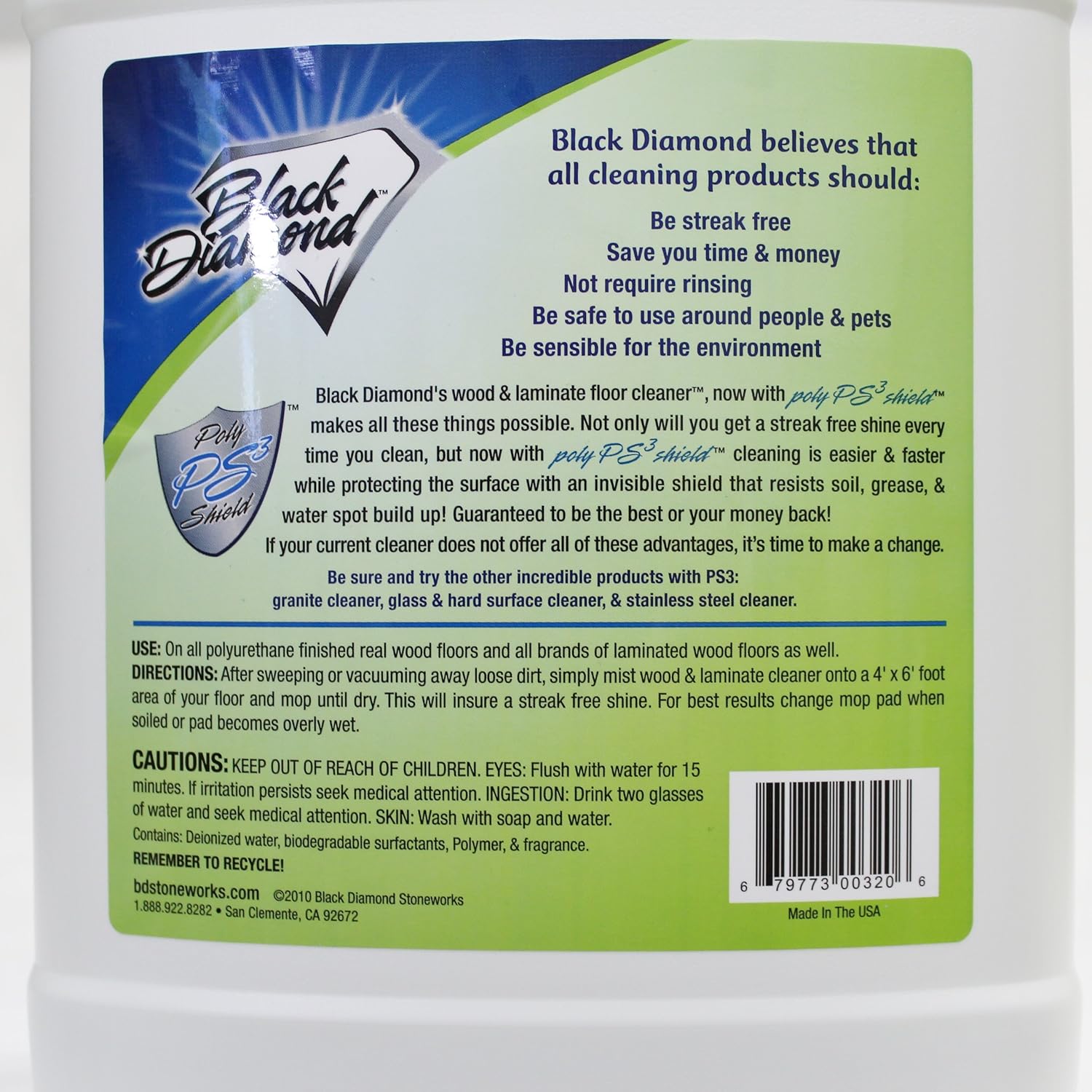 Black Diamond Stoneworks Wood & Laminate Floor Cleaner- Ready to Use Non-Toxic No-Rinse Formula
