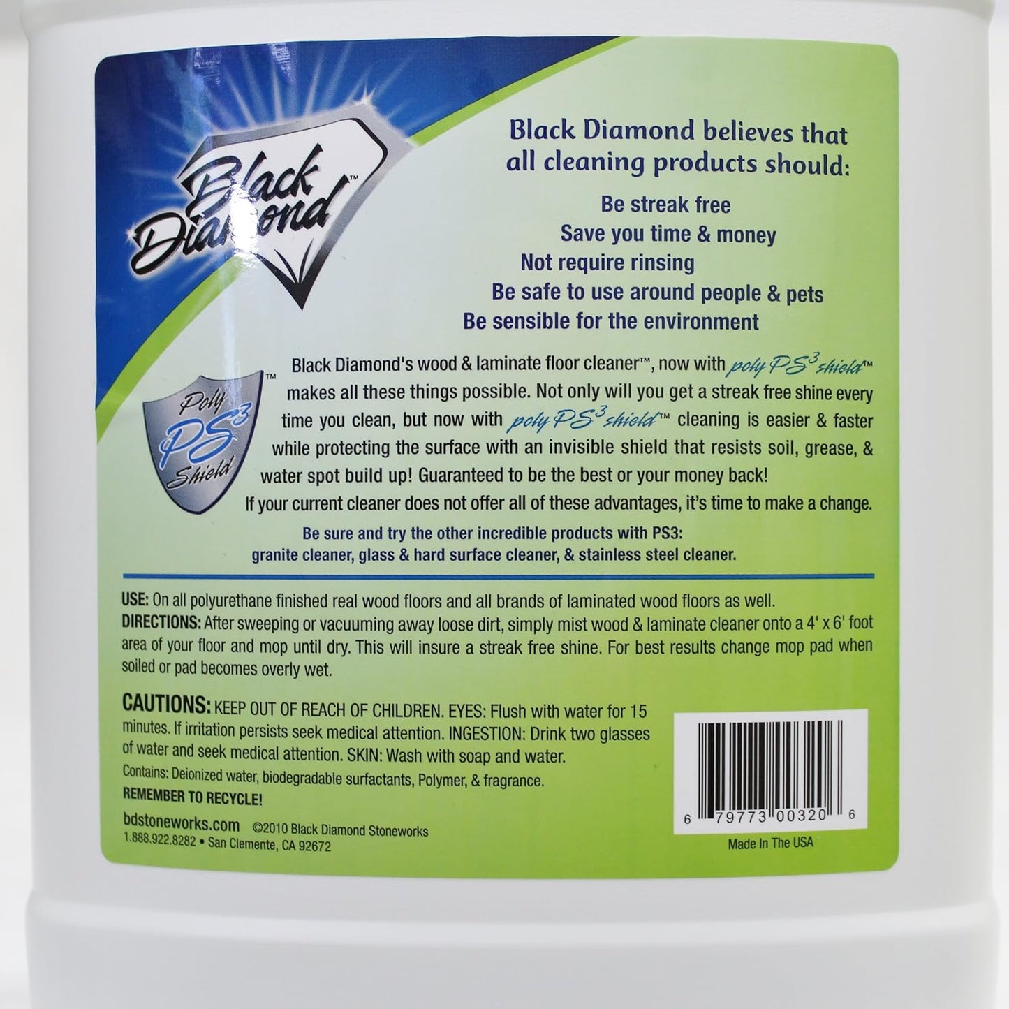 Black Diamond Stoneworks Wood & Laminate Floor Cleaner- Ready to Use Non-Toxic No-Rinse Formula
