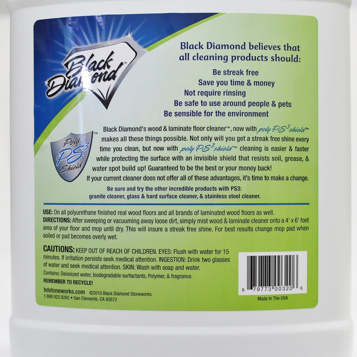 Black Diamond Stoneworks Wood & Laminate Floor Cleaner- Ready to Use Non-Toxic No-Rinse Formula