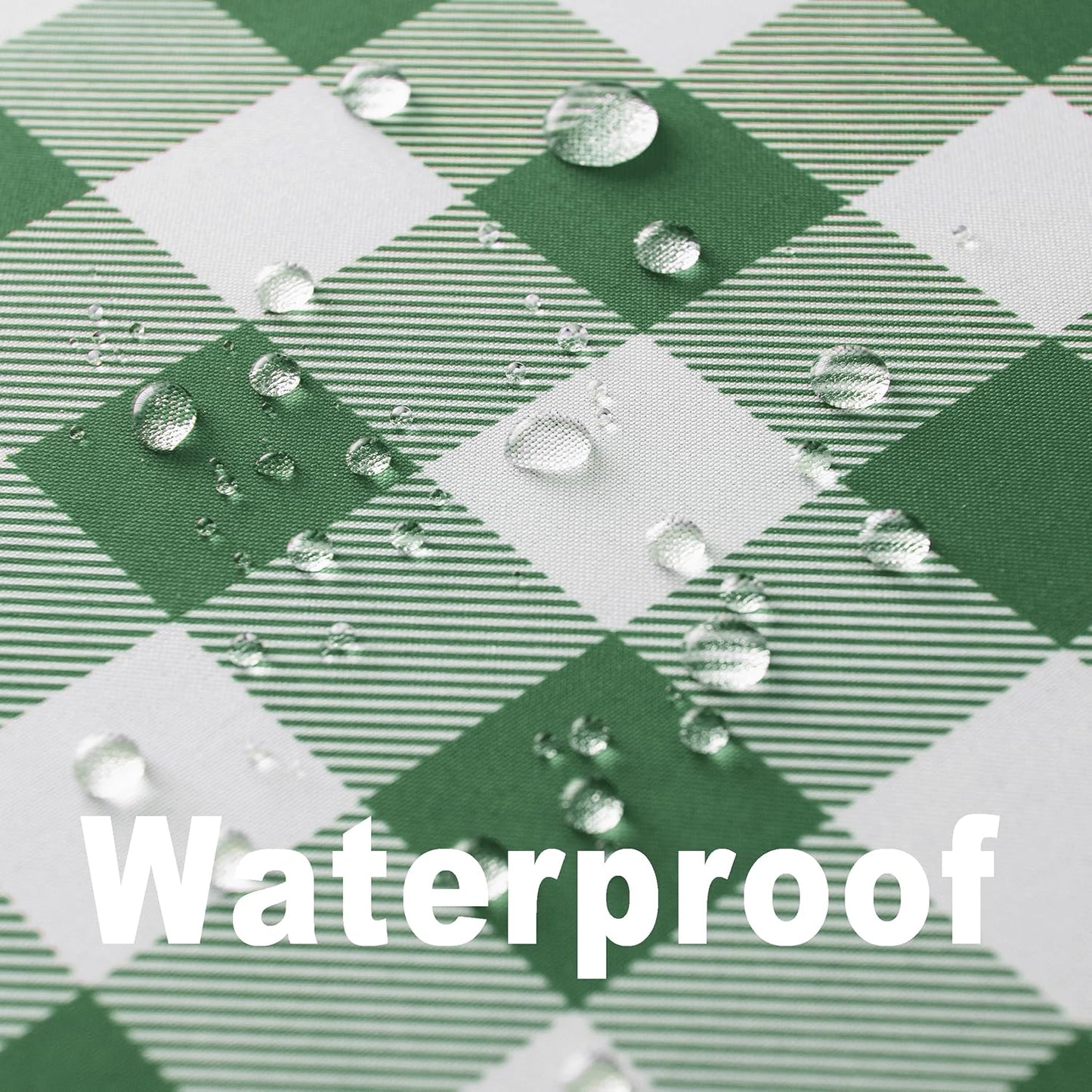 Waterproof Plaid Tablecloth Fabric - Oblong 52x70 Inch Classic Buffalo Tartan Table Cloth for