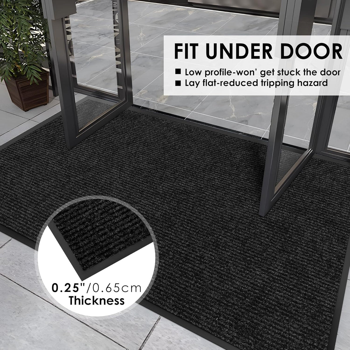2′ x 42′ Front Door Mat Indoor Outdoor Entrance, Commercial Floor Mat Heavy Duty Dirt Trapper