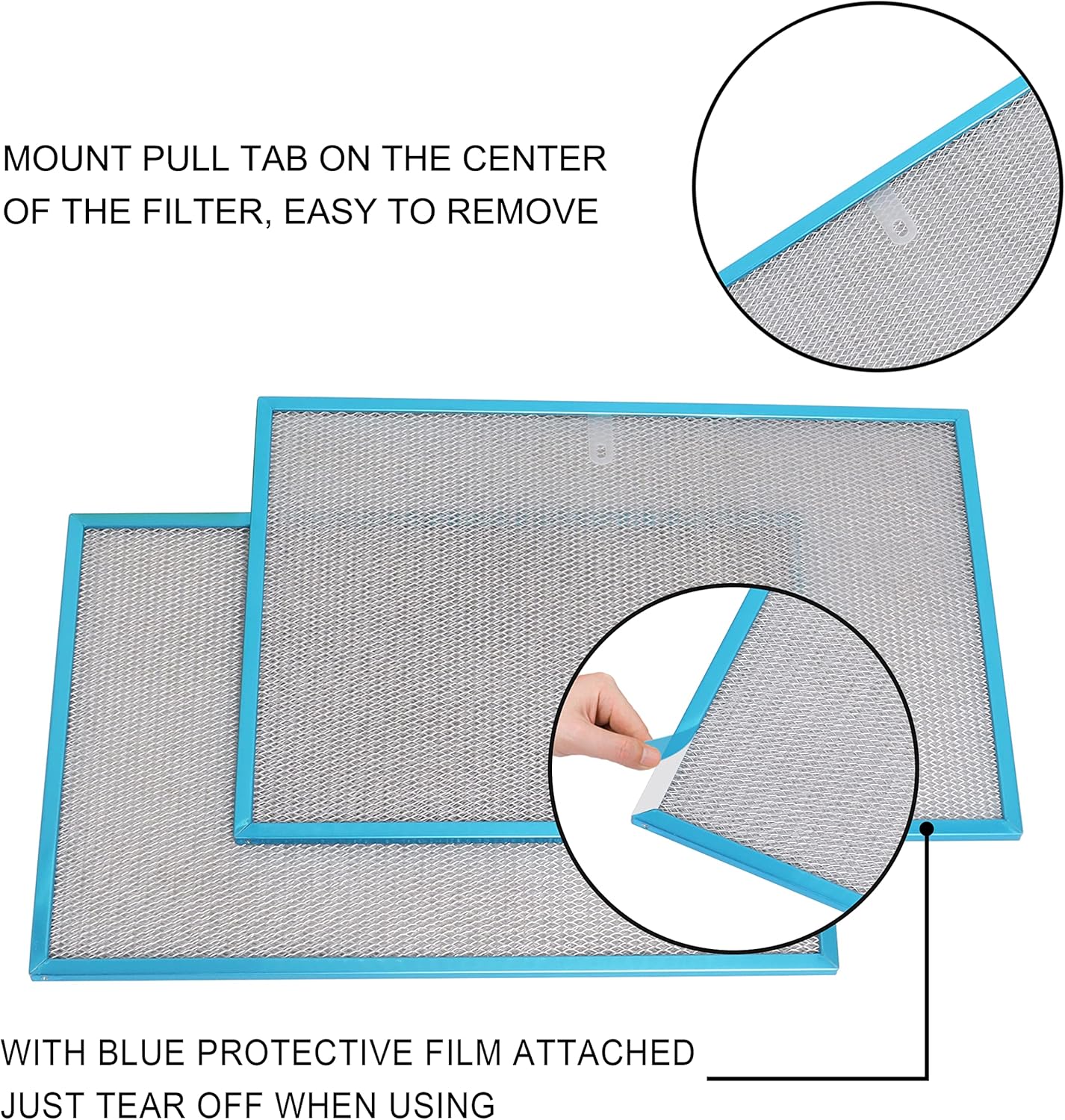 Wadoy BPS1FA36 Range Hood Filter 11-3/4" X 17-1/4" X 3/8", 2 Pack Aluminum Mesh Grease Range Hood