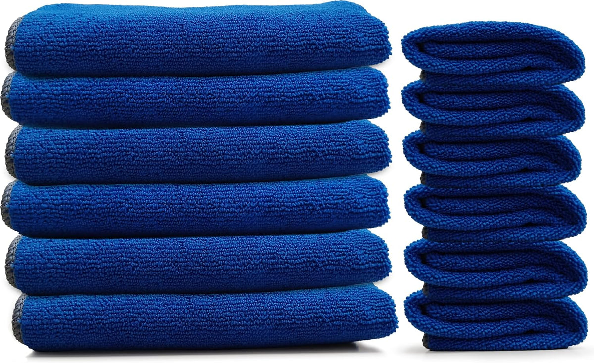 EvaClean Premium Microfiber Cleaning Cloth 16"x16" - Reusable, Washable, Non-Scratch, Microfiber