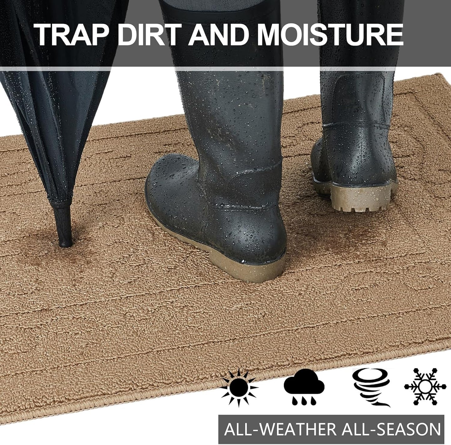 FONEYI Indoor Door Mat 20" x 32", Dirt Trapper Door Mats Non-Slip Entryway Rugs Washable, Absorbent
