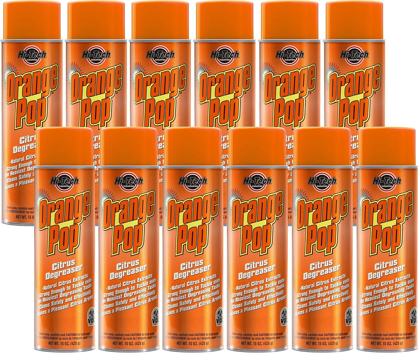 HI-TECH Orange Pop Foaming Citrus Cleaner Degreaser – Heavy Duty Multi-Surface Spray with